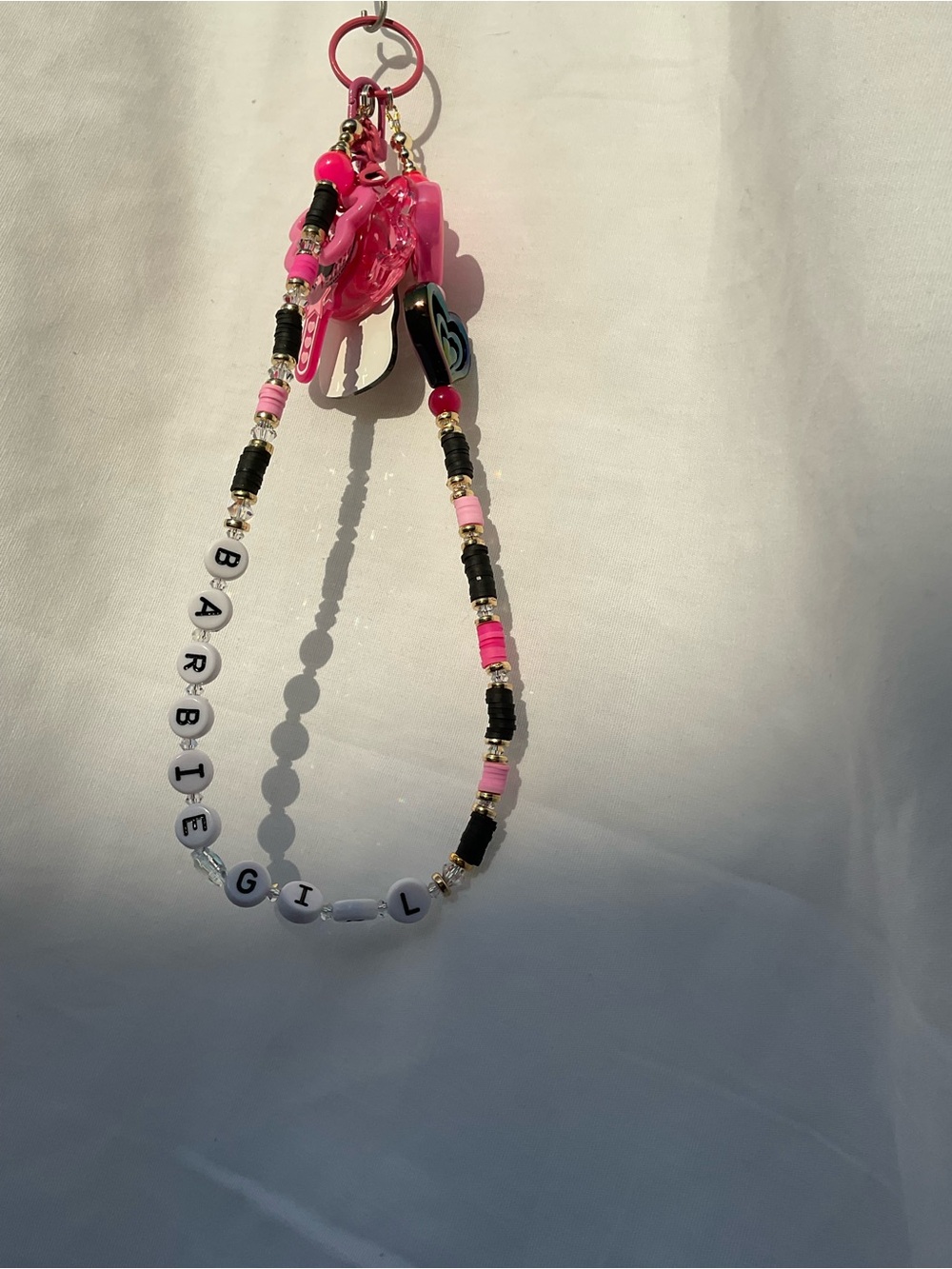 Pink Beaded - 'Barbie Girl” keychain